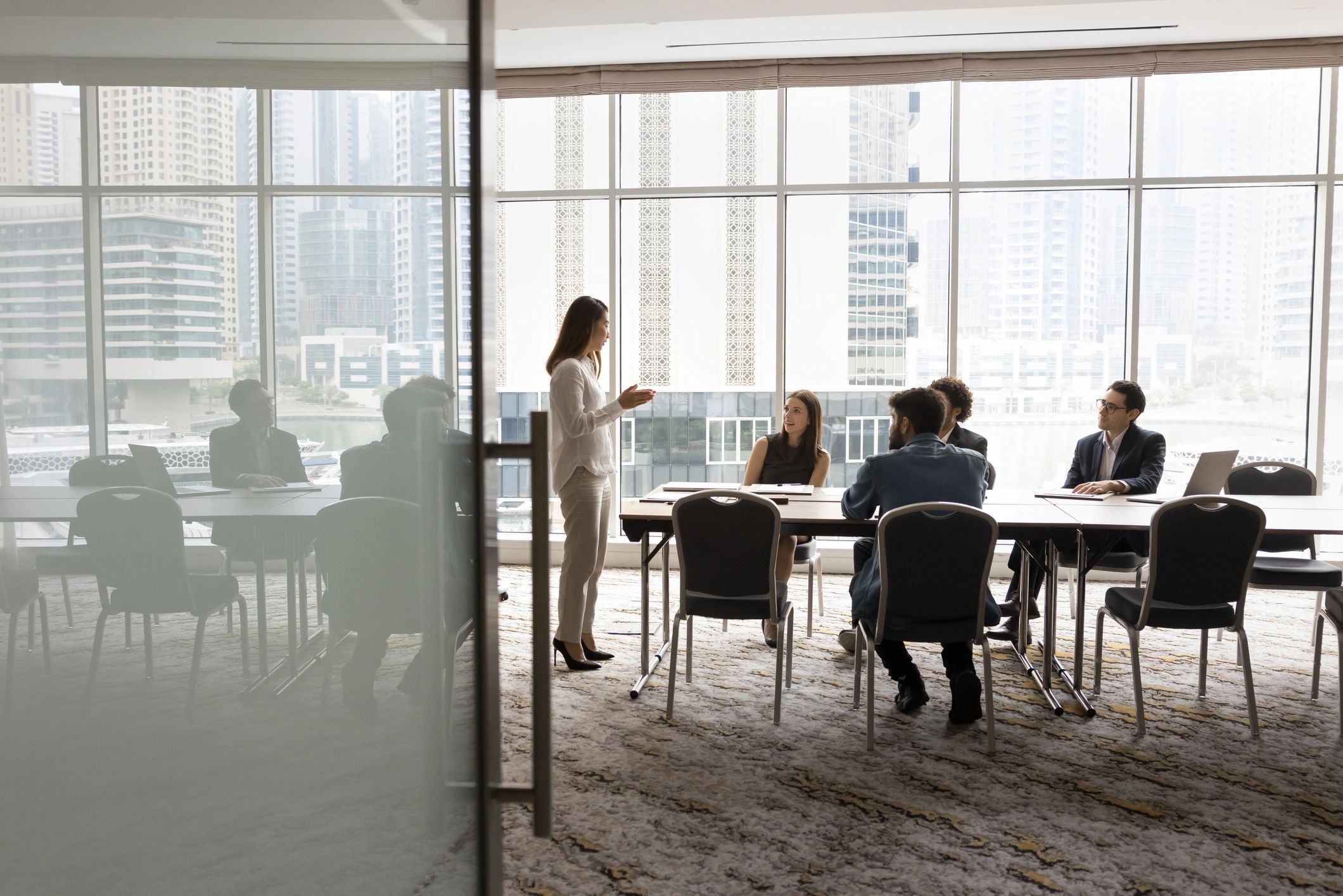 Multiethnic business team in a strategy meeting